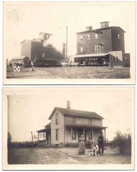 2 Earl Lewis Private RPPC, South of Elsie Michigan Farm House & Grain Elevator | Michigan, Eaton ...