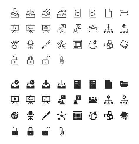 office and organization icons set, icon commerce. Vector line icons 64x64 Pixel Perfect ...