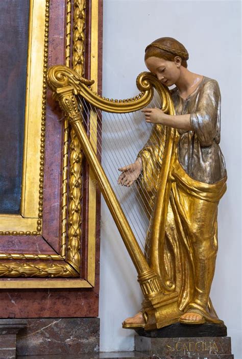 Saint Cecilia statue stock photo. Image of pray, cathedral - 262392402