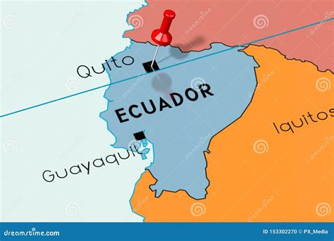 Ecuador, Quito - Capital City, Pinned on Political Map Stock Illustration - Illustration of ...