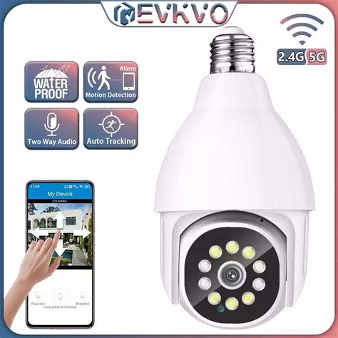 Evkvo 5G Wifi LED & IP Camera | 390eyes APP | CCTV Mini E27 Bulb Socket | White - Online at Best ...