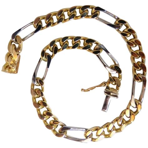 14 Karat Men’s Classic Figaro Bracelet at 1stDibs | guillo de oro para ...