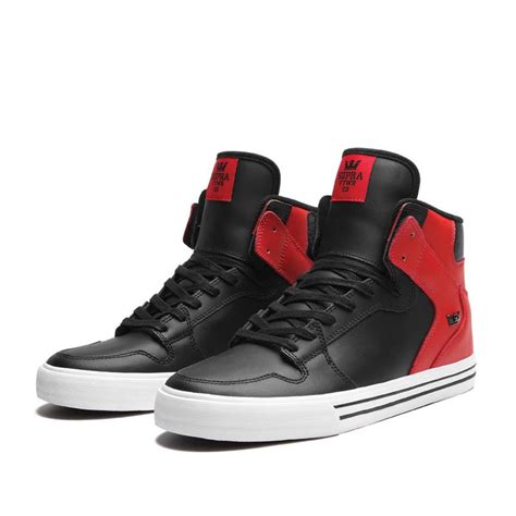 VAIDER BLACK / RED - WHITE $110.00 High top upper with a vulcanized ...