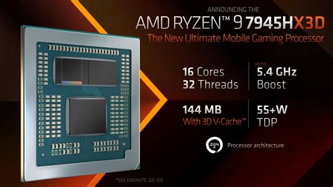 AMD announces Ryzen 9 7945HX3D, first notebook chip with 3D V-Cache ...