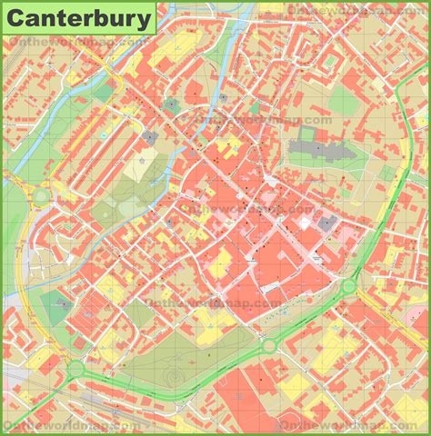 Canterbury city center map