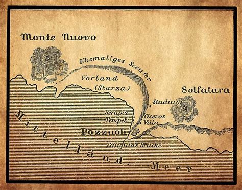 Bay of Baiae, Italy, old map from 1888 Our beautiful Wall Art and Photo ...