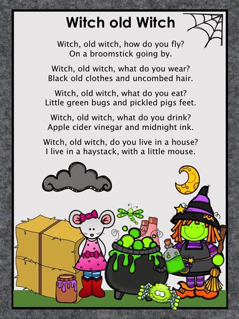 Free Witch, Old Witch Sample Halloween US | Halloween poems for kids ...