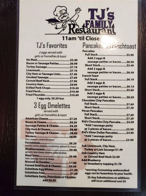 Online Menu of T.J.s Family Restaurant Restaurant, Rock Hill, South Carolina, 29732 - Zmenu