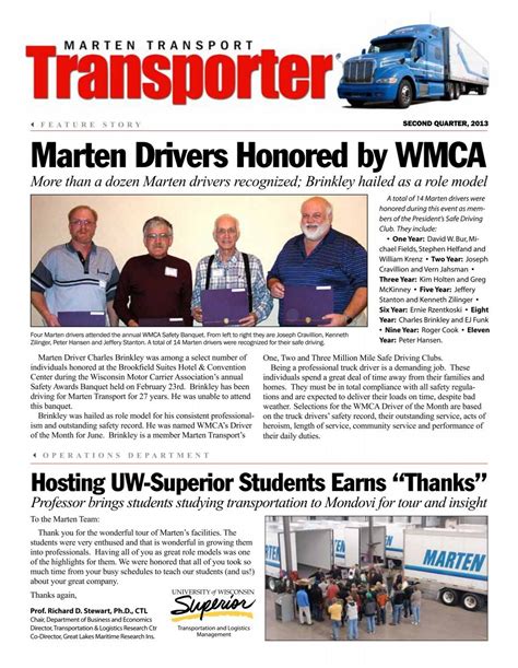 Marten Drivers Honored by WMCA - Marten Transport