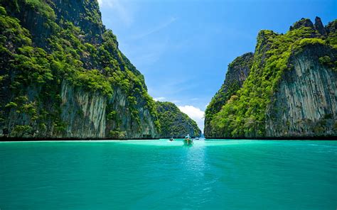 Thailand, tropical islands, summer trips, boat, sea, rocks, HD wallpaper | Peakpx