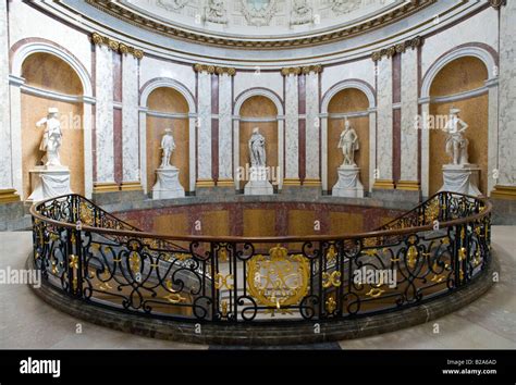 Grand staircase inside famous Bode Museum on Museumsinsel Museum Island in central Berlin ...