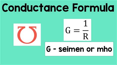 Conductance Formula | Physics Animation - YouTube