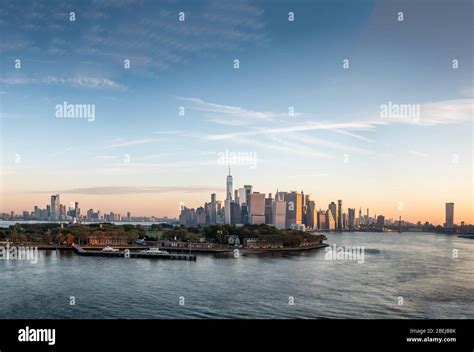 New York skyline in sunrise Stock Photo - Alamy