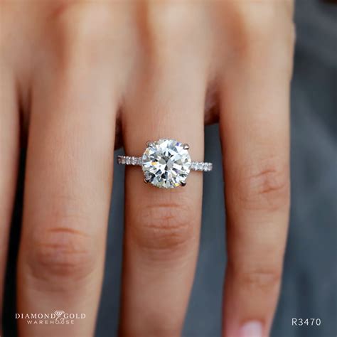 Round Diamond Hidden Halo Engagement Ring 4.52ct at Diamon