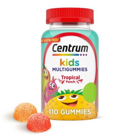 Kids Multivitamin Gummies; Tropical Punch Flavor Made; 110 Count, 110 ...