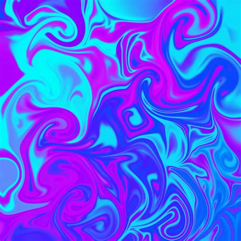 Holographic in neon color. Bright neon illustration of liquid swirl ...