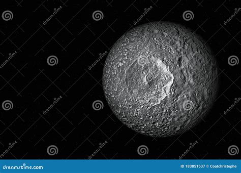 Mimas, One of the Moon of Saturn Stock Illustration - Illustration of ...