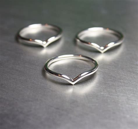 Simple V Curve Wishbone Ring, Chevron Ring .925 Silver Size 3-16 - Etsy | Silver chevron ring ...