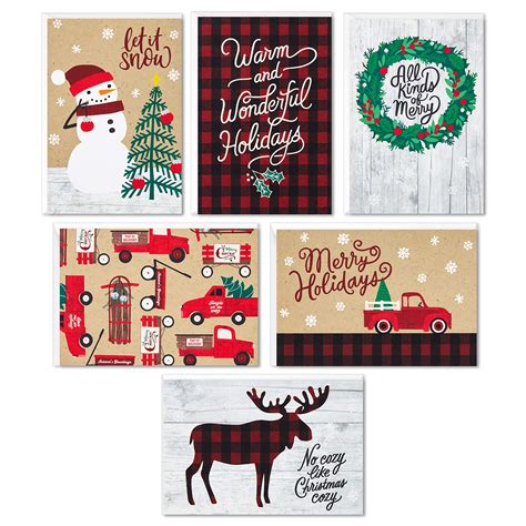 Buy Hallmark Boxed Christmas Cards Assortment, Rustic Holidays (6 ...