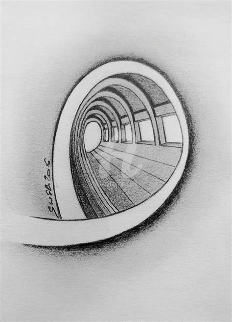 D20160207 - "Tunnel D'espoir", Drawing by Sweb | Artmajeur