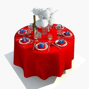 3D Model: Round Dining Table Set ~ Buy Now #96423847 | Pond5