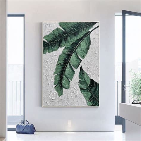 Tropical Plant Leaves Framed Modern Large Wall Art Painting Poster ...