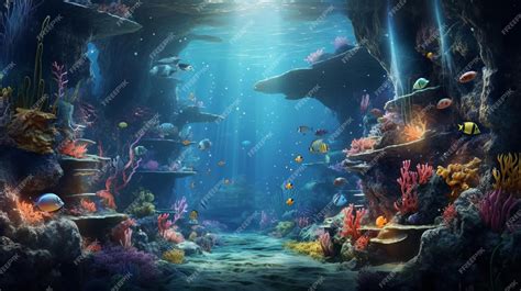 Premium AI Image | Illustration of an underwater ecosystem with vibrant fish and colorful corals