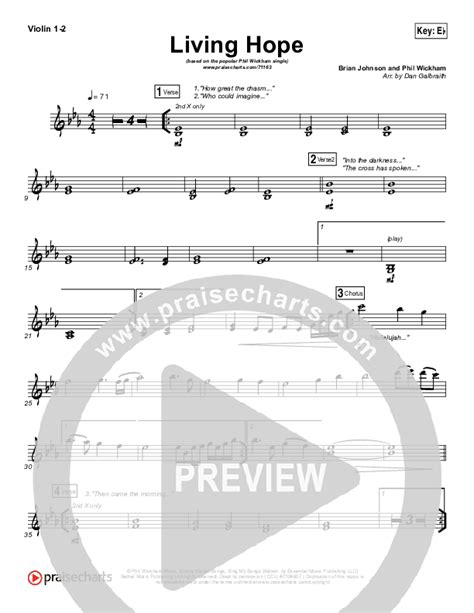 Living Hope Violin Sheet Music PDF (Phil Wickham) - PraiseCharts