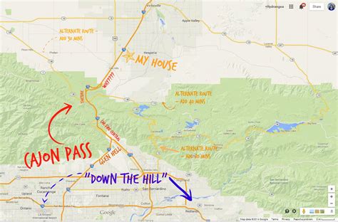 Cajon Pass map - Hydrangea Hippo by Jennifer Priest