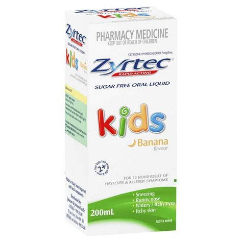 Zyrtec Rapid Acting Kids Hayfever & Allergy Relief Oral Liquid 200mL – Discount Chemist