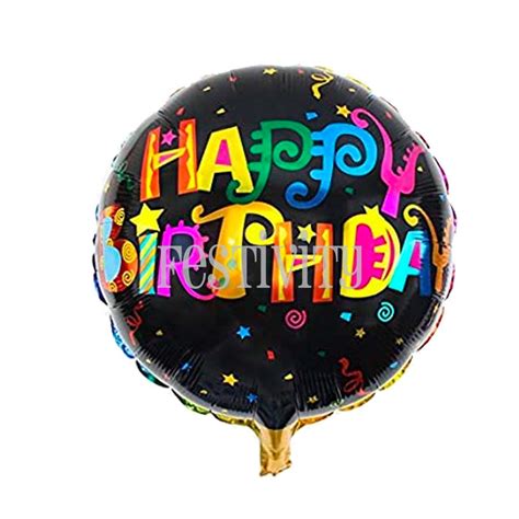 Happy Birthday Black Confetti Foil Balloon | Festivity