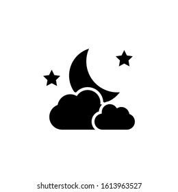 Night Icon Nighttime Symbol Black Flat Stock Vector (Royalty Free ...