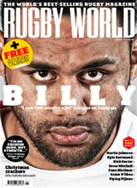 Rugby World's contents for the January 2015 edition