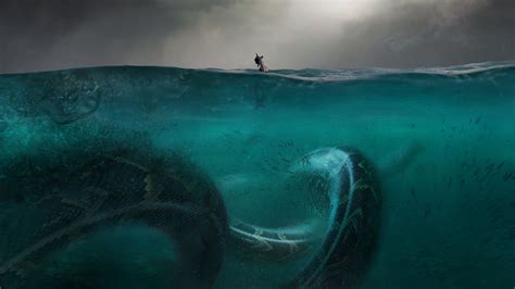 Under water , charles lee on ArtStation at… | Scary ocean, Scary sea creatures, Mythical sea ...