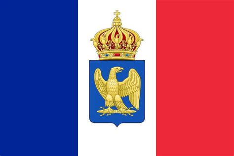 2nd French Empire Flag With Crown with Coat of arms : vexillology