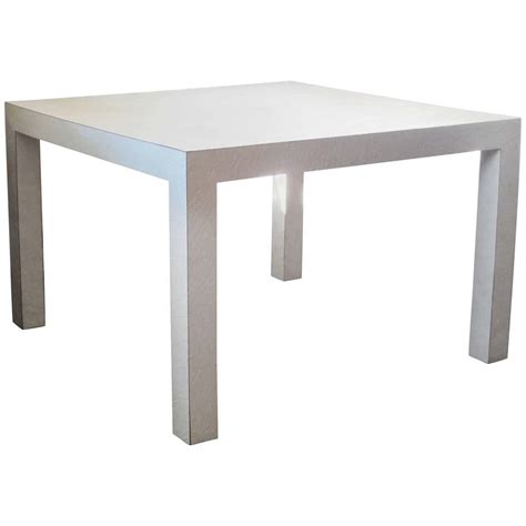 Textured White Laminate Parsons Table For Sale at 1stDibs