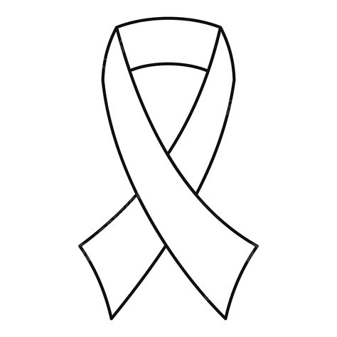 Breast Cancer Awareness Ribbon Icon Outline Style, Ribbon Drawing, War ...