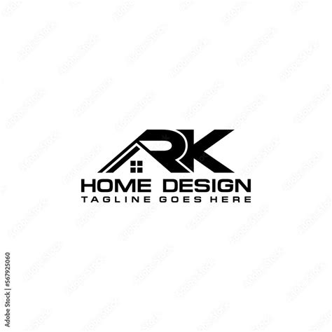 R K initial home or real estate logo vector design black and white ...