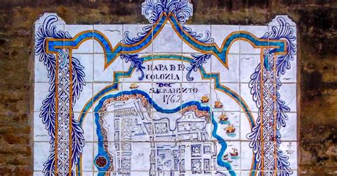 Map of Colonia del Sacramento in 1762 in azulejo ~ Frans Harren Photography