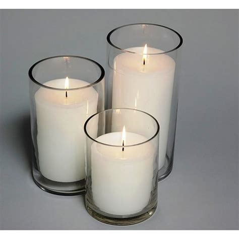 Bulk 4" White Pillar Candles & 5" Cylinder Vases (18 Candles + 18 Vases) - Walmart.com - Walmart.com