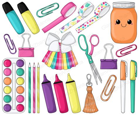 Crafting clipart craft planner girl clipart Crafty girl | Etsy