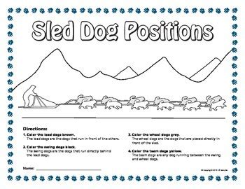 Iditarod Sled Dog Coloring Page by Room 11 | Teachers Pay Teachers