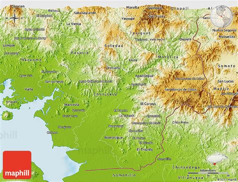 Physical 3D Map of Choluteca