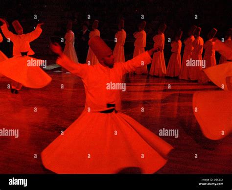 Sufi whirling dervishes in Konya, Turkey, during the annual Mevlana ...