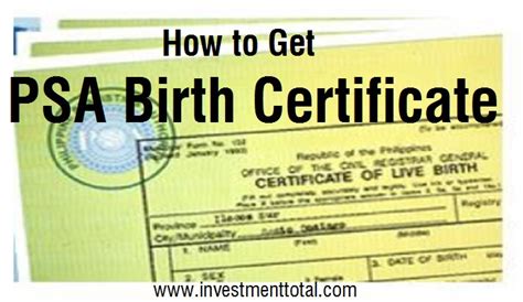 PSA Birth Certificate | Trading & Investing