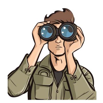 Free Clipart Man Looking Through Binoculars Image