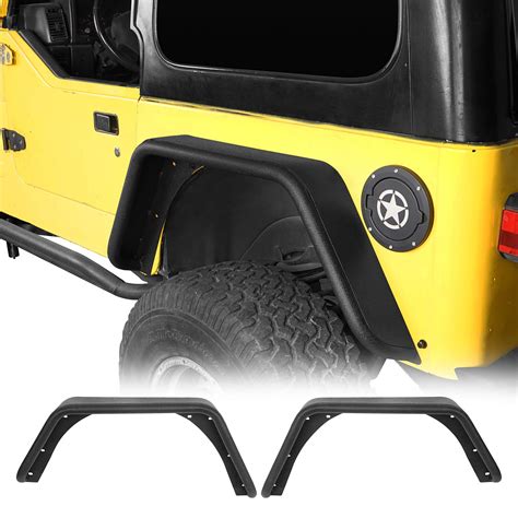 Buy Hooke RoadWrangler TJ 4.3" Wide Rear Fender Flares Steel Tubular ...