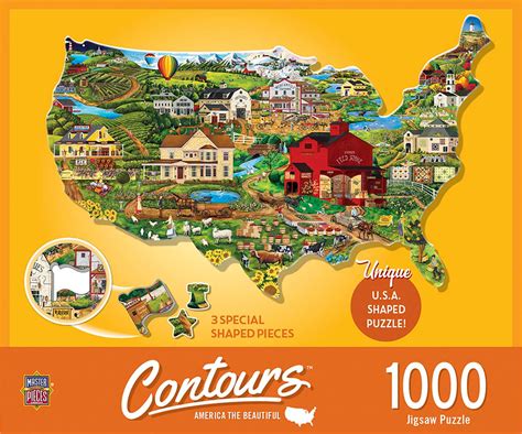 United States Shape 1000 Piece Jigsaw Puzzle | Free Shipping