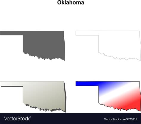 Oklahoma outline map set Royalty Free Vector Image