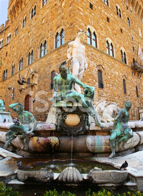 Fountain Of Neptune On Piazza Della Signoria In Florence, Italy Stock Photo | Royalty-Free ...